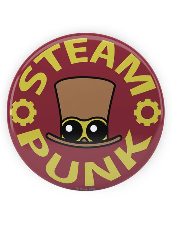 SteamPunk Badge Pinback Button, 2.25" by DancingParticiple steampunk buy now online