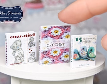 Books SET - Handicraft - miniature handmade Dollhouse 1:12 scale