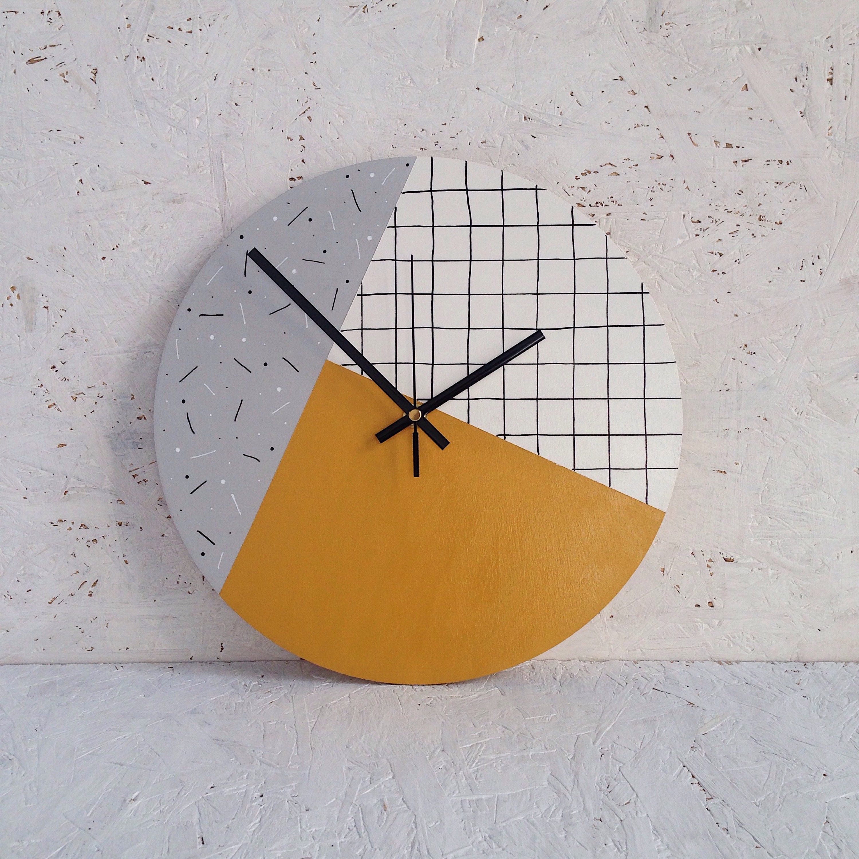 Mustard yellow wall clock unique wall clock home decor