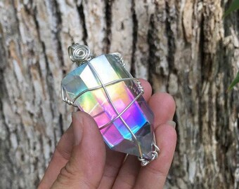 Angel Aura Quartz Necklace, Angel Aura Quartz, Angel Aura Crystal, Aura Quartz, Aura Quartz Necklace, Aura Crystal, Aura