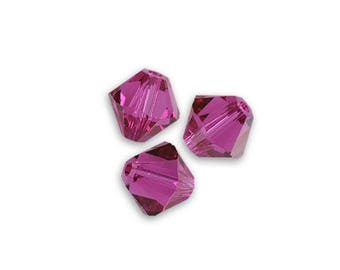 1 lot 20 bicones 4 mm fuchsia Swarovski Crystal bead