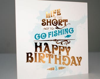 fishing birthday cards etsy