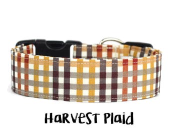 Fall Dog Collar, Autumn Dog Collar, Plaid Dog Collar, Fall Plaid Dog Collar, Autumn Collar, Fall (Standard, Metal Buckle, or Martingale)