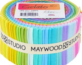 Ombre Pastel Pre-Cut Strips, Elite Gelato, ST / EESGEL, 40 Pre-Cut 2 1/2" Strips, Jelly Roll Style, EE Schenck, Cotton