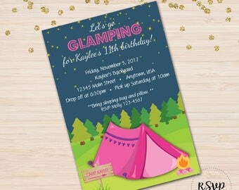Glamping invitations | Etsy