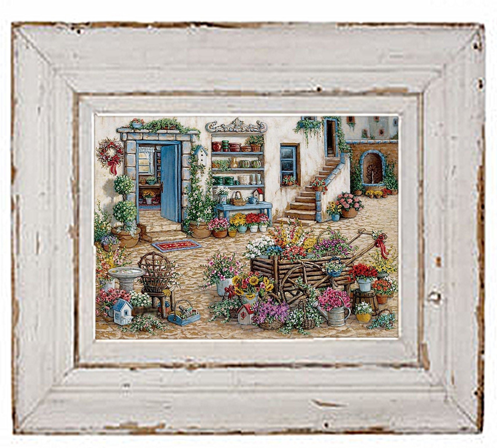 Kit Broderie Point De Croix Paysage 40x40cm - Tissu Imprimé 11CT - DIY Pour Adultes Débutants