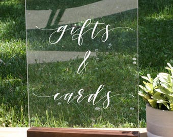 Cards and Gifts Sign, Acrylic Wedding Sign, Acrylic Sign Wedding, wedding reception signs, boho chic party decor, gift table sign