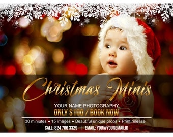 Christmas mini session template - Photography mini session marketing board - Photography marketing board - INSTANT DOWNLOAD