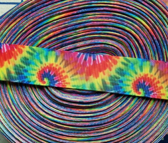 7/8 Tie Dye Grosgrain Ribbon ribbon by the yard hair
