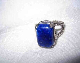 Vintage Art Deco Sterling Lapis Ring