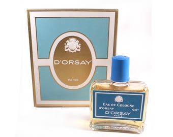 Eau de Cologne D'Orsay Paris, Etiquette Bleue, Flacon ancien de parfum, Miniature de parfum, Fragrance Eau de Toilette