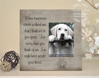 Pet sympathy gift, pet loss frame, dog memorial, cat memorial, Personalized pet loss gift, Memorial for dog, dog passing gift