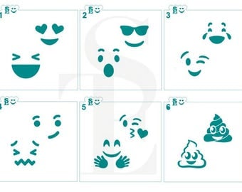 Emoji stencils | Etsy