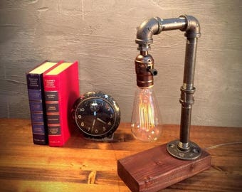 25% OFF SALE Unique Light - Table lamp - Steampunk Light - Industrial Lighting - Vintage Lamp - Edison Lamp - Rustic Lighting - Reading Desk