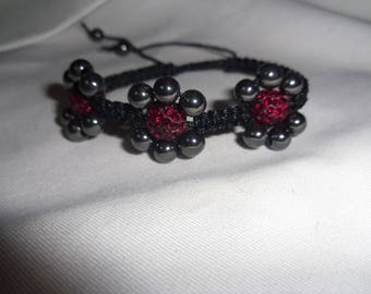 Burgundy flower bracelet