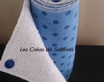 Washable paper towels blue with polka dots