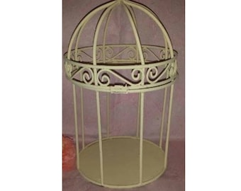 Vintage Shabby Chic Bird Cage, Upcycled, Wrought Iron Bird Cage, Dome Shaped Metal Bird Cage,Wedding, Card BOX, Wedding Reception, Cottage