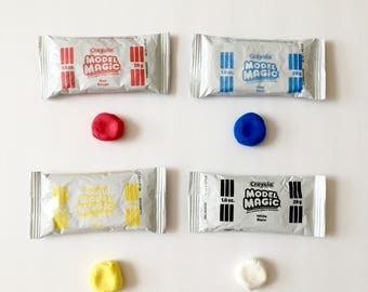 Set of 4 Crayola Model Magic Clay for Butter Slime - 1oz each - Red, Blue, Yellow, White (Total 4oz)
