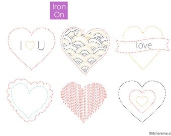 Sweet Hearts Embroidery Pattern • Iron On Transfer (PDF Available)