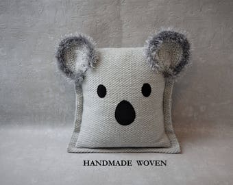 Koala pillow, decorative pillows, throw pillow, nursery decor, gift idea, housewarming gift, vacation home decor, birthday gift, best seller