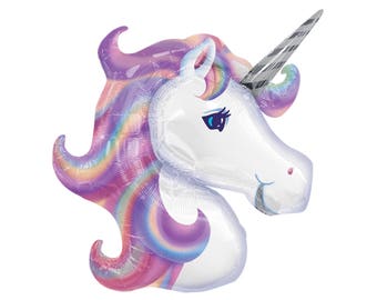 32" Unicorn Balloon - Unicorn Party - Unicorn Birthday - Pastel Rainbow - First Birthday - Party Supplies - Baby Shower - Party Decorations