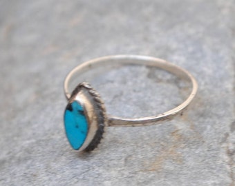 Big Turquoise Sterling Silver Ring Native American Jewelry