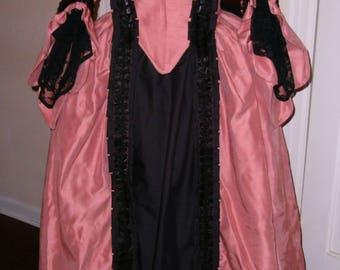 Dusty Rose and Black 18th Century Colonial Marie Antoinette Dress Gown @8/10