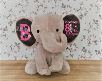 Download personalized Baby gift Birth Stat Elephant Birth Stat Gift