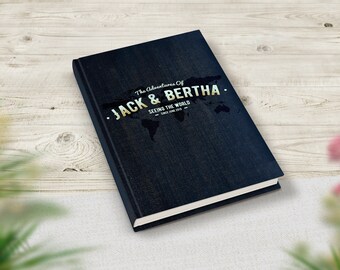 Bucket List Journal, Personalised Travel Journal, Travel Notebook, Our Adventures, Traveler Gift, World Travel Journal, 1st Anniversary Gift