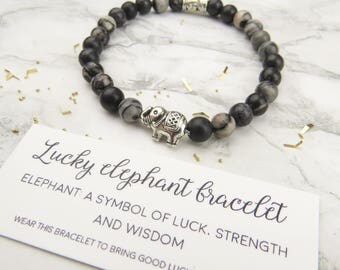 Lucky Elephant Bracelet - Friendship Bracelet - Elephant Beaded Bracelet - Boho - Gift for Friend - Friendship Jewellery - Elephant Gift