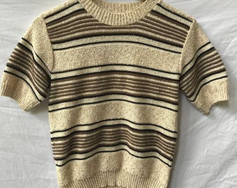 90s cropped striped knit sweater