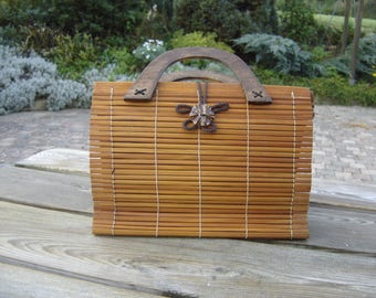 Sac à main bambou. Bamboo handbag. Vintage. France