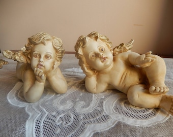 Angel or Cherub coated painted resin