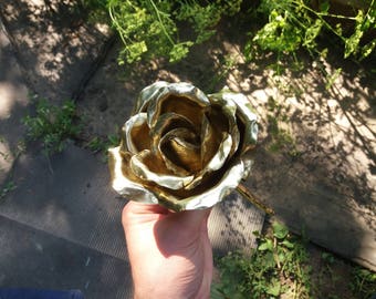 Bronze sculpture, Bronze flower, Bronze metal flower, gift for her, Bronze anniversary, 8th wedding anniversary, 8 year anniversary, Bronze