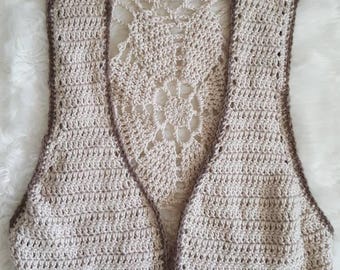 Flower vest, crochet vest, hippie, boho