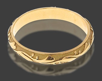 Gold Wedding Band Women Vintage Art Deco Rose white gold Eternity thin Bridal Set Stacking Antique Alternative Stackable Promise Gift