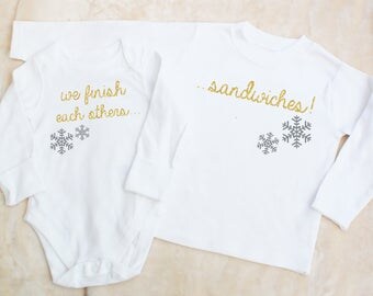 We Finish Each Others... Sandwiches! Matching Frozen Inspired Onesie and T-Shirt Set