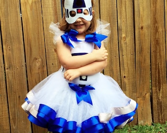 FREE SHIPPING Star Wars R2D2 Cosplay, R2D2 tutu, R2D2 shirt, R2D2costume, R2D2 Outfit, R2D2 ensemble