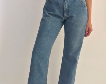 Vintage 32 Waist Blue Lee Jeans | Vintage lee stonewash jeans | vintage women lee Denim made USA | 90s denim mom lee jean