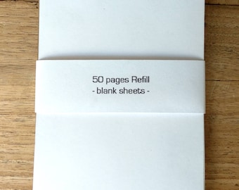 Refill pack for the reporter notepad, white w/o lines, 50 pages