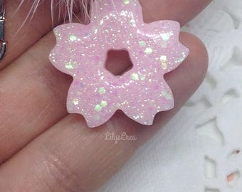 Keychain resin cherry blossom and its tassels