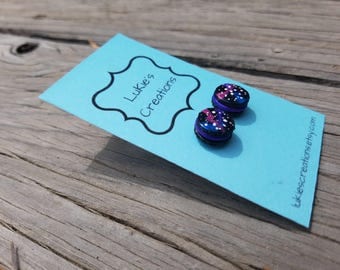 Galaxy Macaron Earrings/ Galaxy Earrings/ Macaroon Earrings/ Food Jewelry/ Miniature Food/ French Macaron
