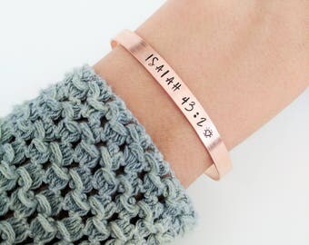 Personalized Scripture Bracelet // Custom Engraved Bible Verse + Friendship Bracelet + Mantra + Copper Bracelet + Christian Bracelet
