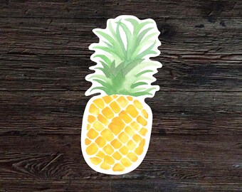 Pineapple Decal - Pineapple Vinyl Sticker - Watercolor Pineapple Decal - Car Window Decal - Laptop Sticker - Tumbler Decal