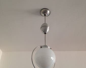 Hanging ball/globe - opaline - rise and fall - vintage - space age