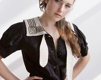 SOLD on Layaway (do not buy) RARE Antique Victorian Edwardian Beach Playsuit Romper Linen Swim suit S / M bowtie goth unusual jumpsuit