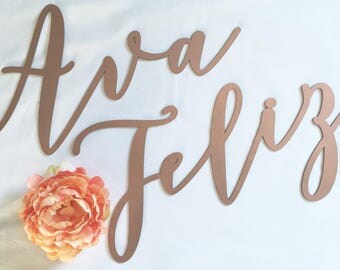 One wood up to 24" Custom Wood Name Sign/Nursery Name Sign/home decor/Laser Cut/Calligraphy Script