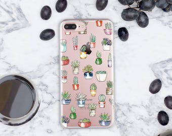 Flowers 6s iPhone Case Clear iPhone 7 Plus Case Cactus iPhone 7 Case iPhone 5 Case Clear Floral iPhone SE Case iPhone 6s Plus Case cn013