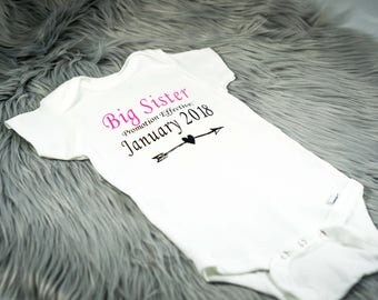 Baby Announcement Onesie/ Big Sister Onesie/ Custom Baby Announcement Onesie/ Personalized Baby Announcement/ Big Sister Announcement