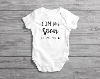 Coming Soon Onesie // Baby On The Way Onesie // Pregnancy Reveal Onesie// New Baby Reveal Onesie // We're Expecting // Baby Arriving